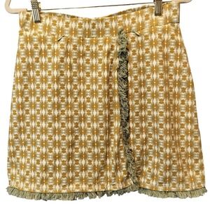 Spartina 449 Women's Skirt Size M Geometric Floral Print Fringe Wrap Style